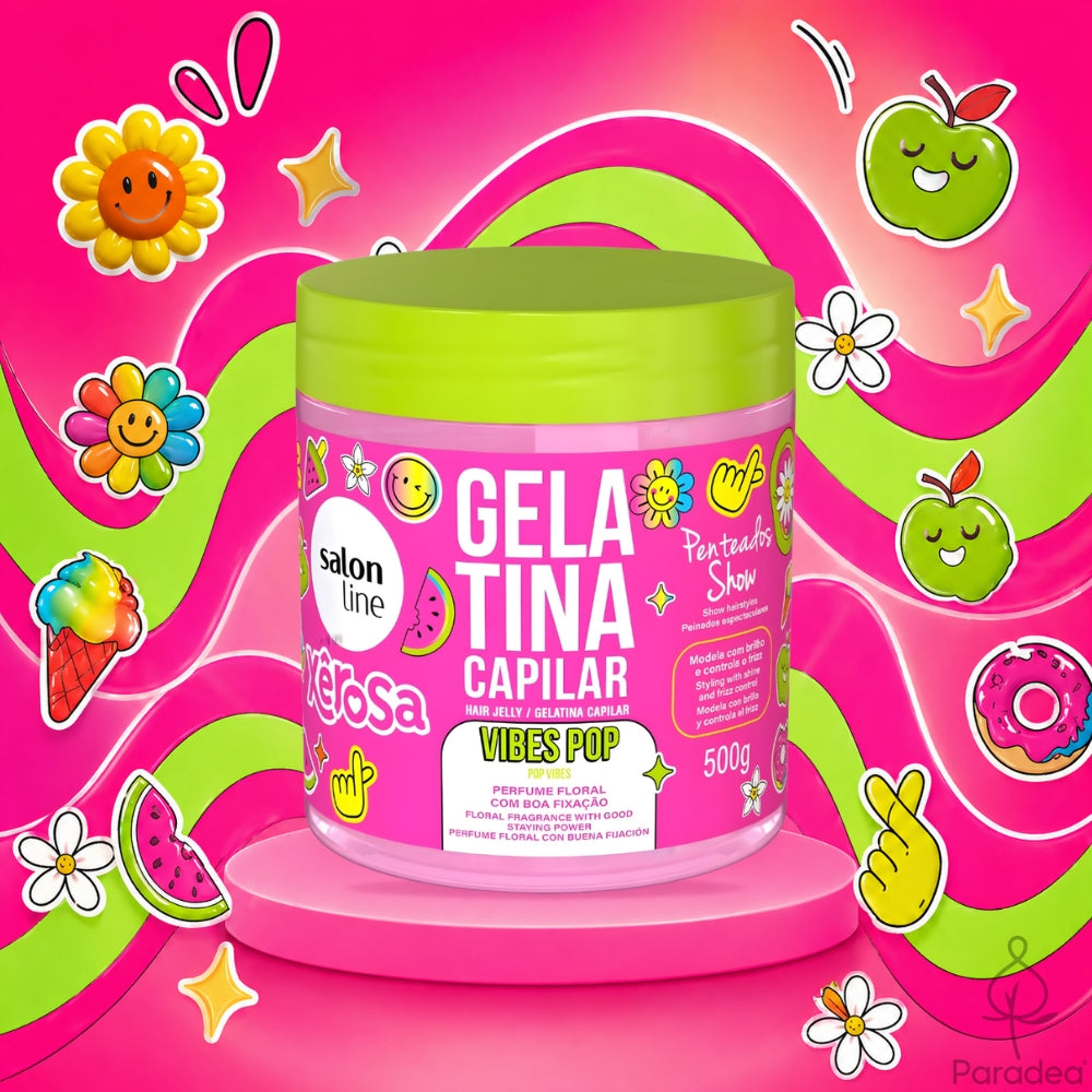 Salon Line Gelatina Xêrosa Vibes Pop - Gel ricci definiti e profumati 500gr
