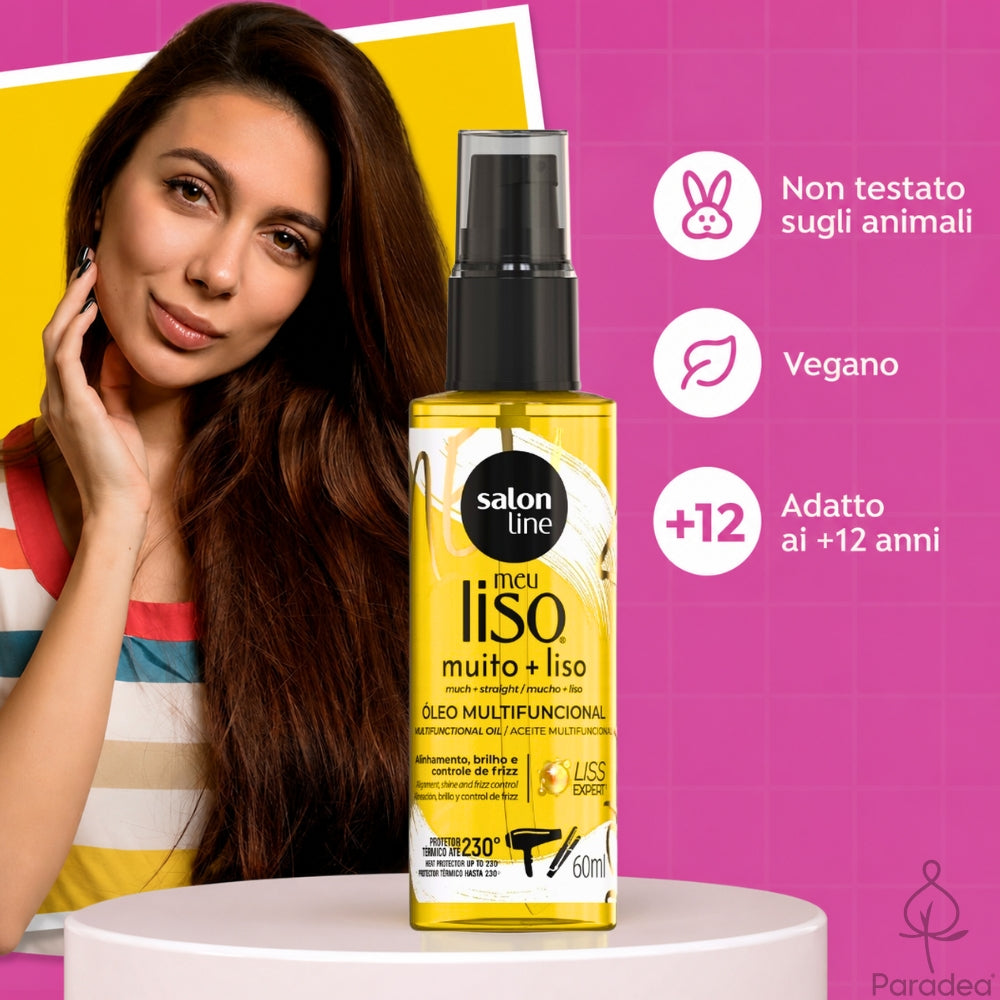 Salon Line Meu Liso muito + liso - Olio Multifunzionale con Protezione termica 60ml