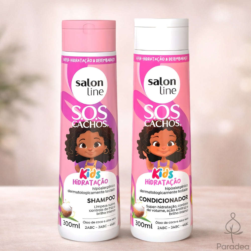 Salon Line S.O.S Cachos Kids Combo Hidratação - Shampoo & Balsamo idratante