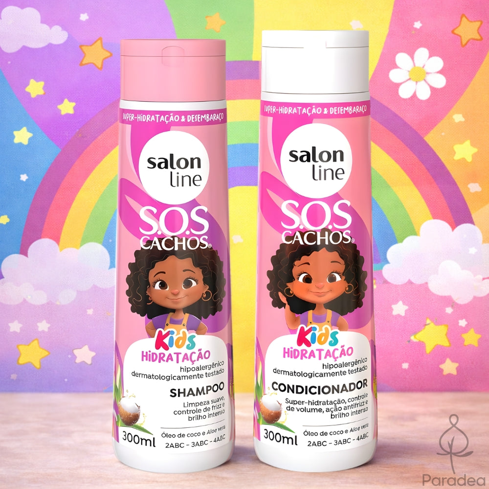 Salon Line S.O.S Cachos Kids Combo Hidratação - Shampoo & Balsamo idratante