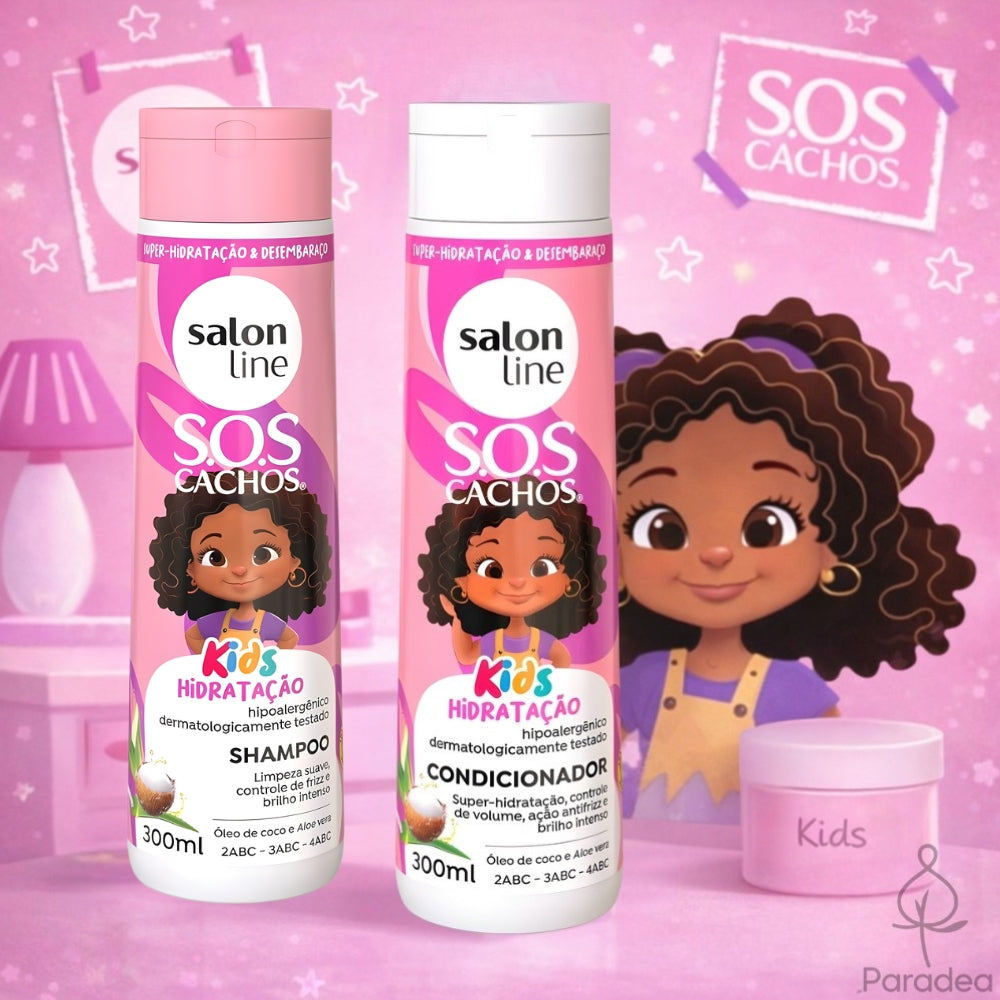 Salon Line S.O.S Cachos Kids Combo Hidratação - Shampoo & Balsamo idratante