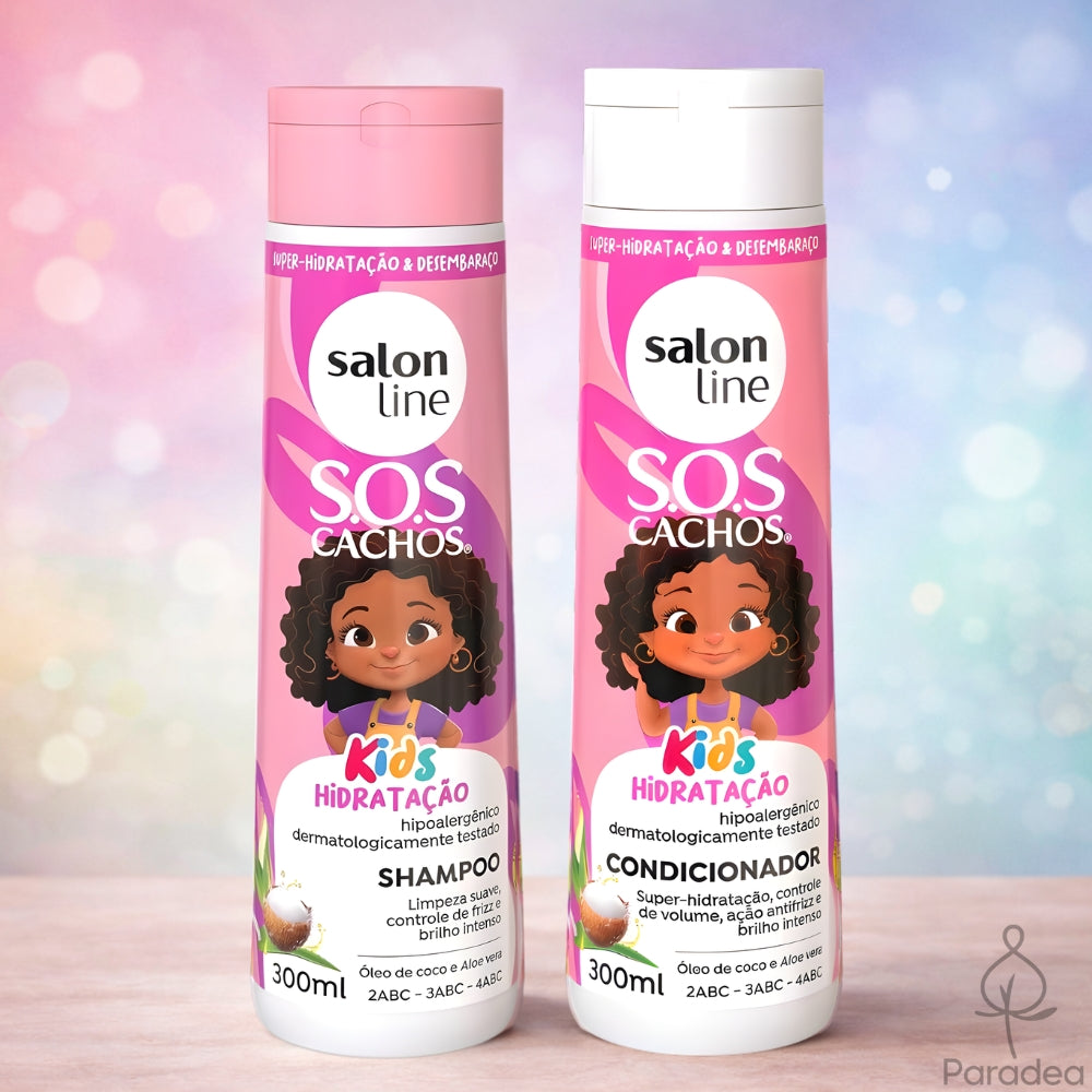 Salon Line S.O.S Cachos Kids Combo Hidratação - Shampoo & Balsamo idratante