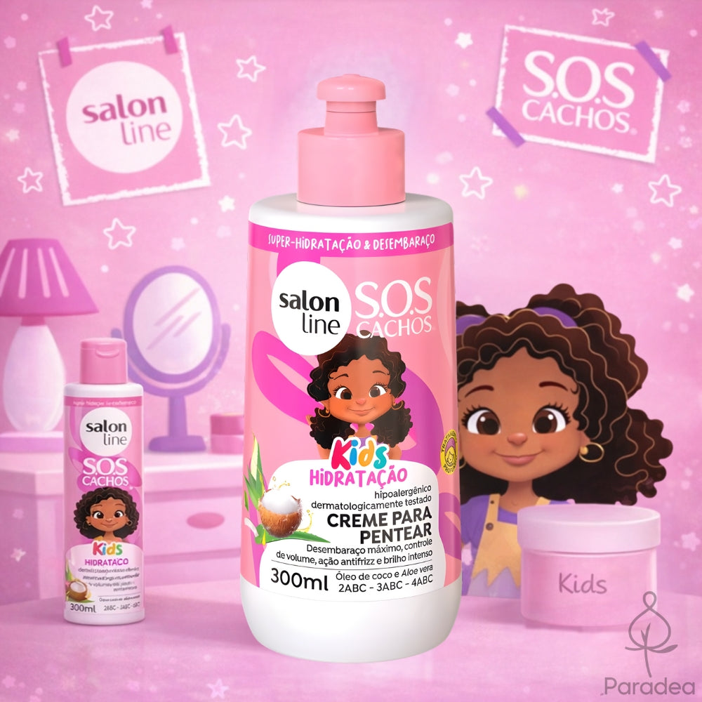 Salon Line S.O.S Cachos Kids Creme para Pentear - Crema districante idratante 300ml