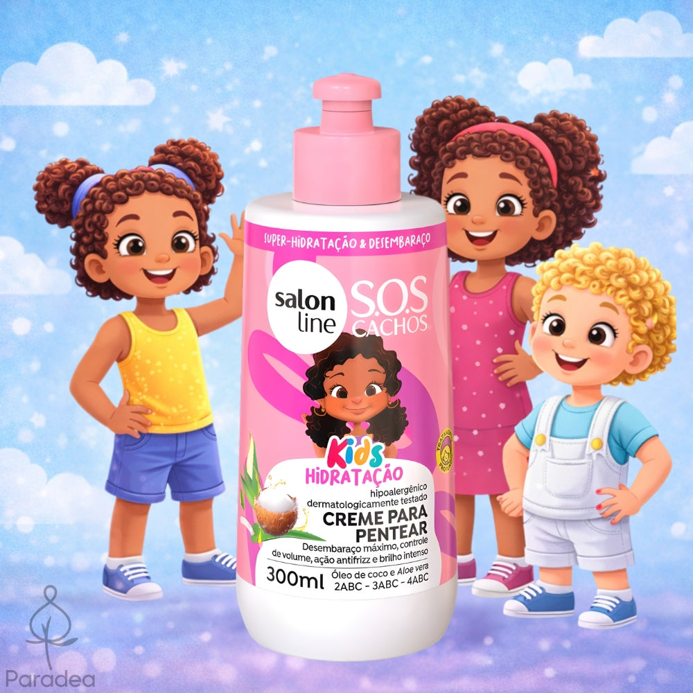 Salon Line S.O.S Cachos Kids Creme para Pentear - Crema districante idratante 300ml