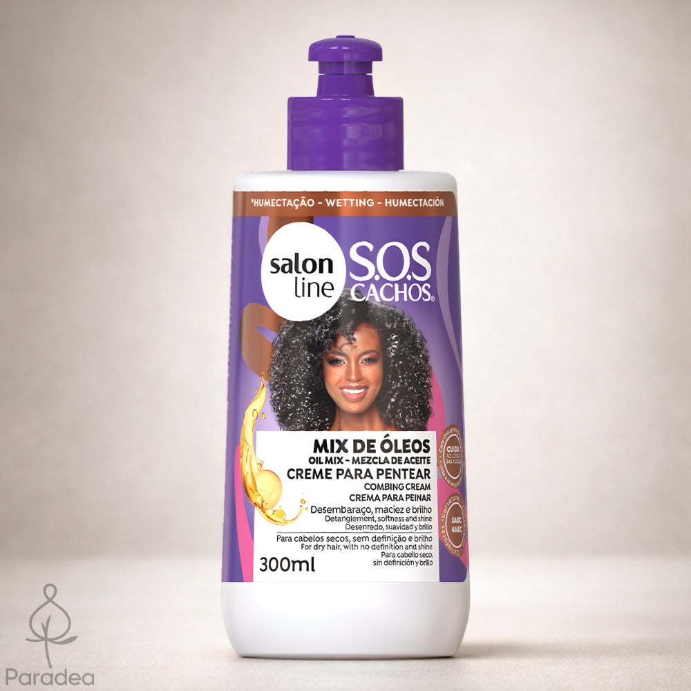 Salon Line S.O.S Cachos Mix de Óleos Creme para pentear - Crema districante idratante 300ml