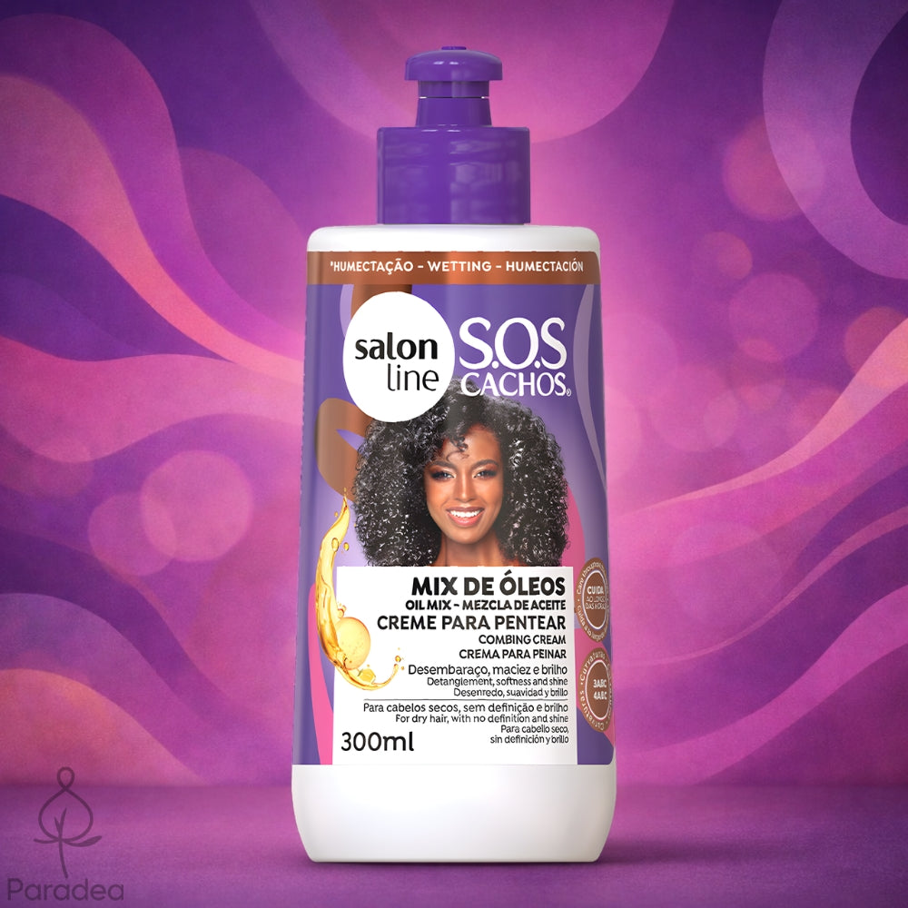 Salon Line S.O.S Cachos Mix de Óleos Creme para pentear - Crema districante idratante 300ml