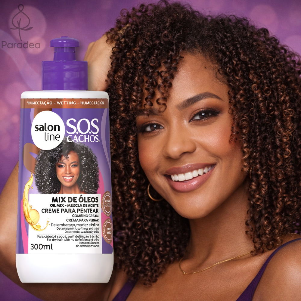 Salon Line S.O.S Cachos Mix de Óleos Creme para pentear - Crema districante idratante 300ml