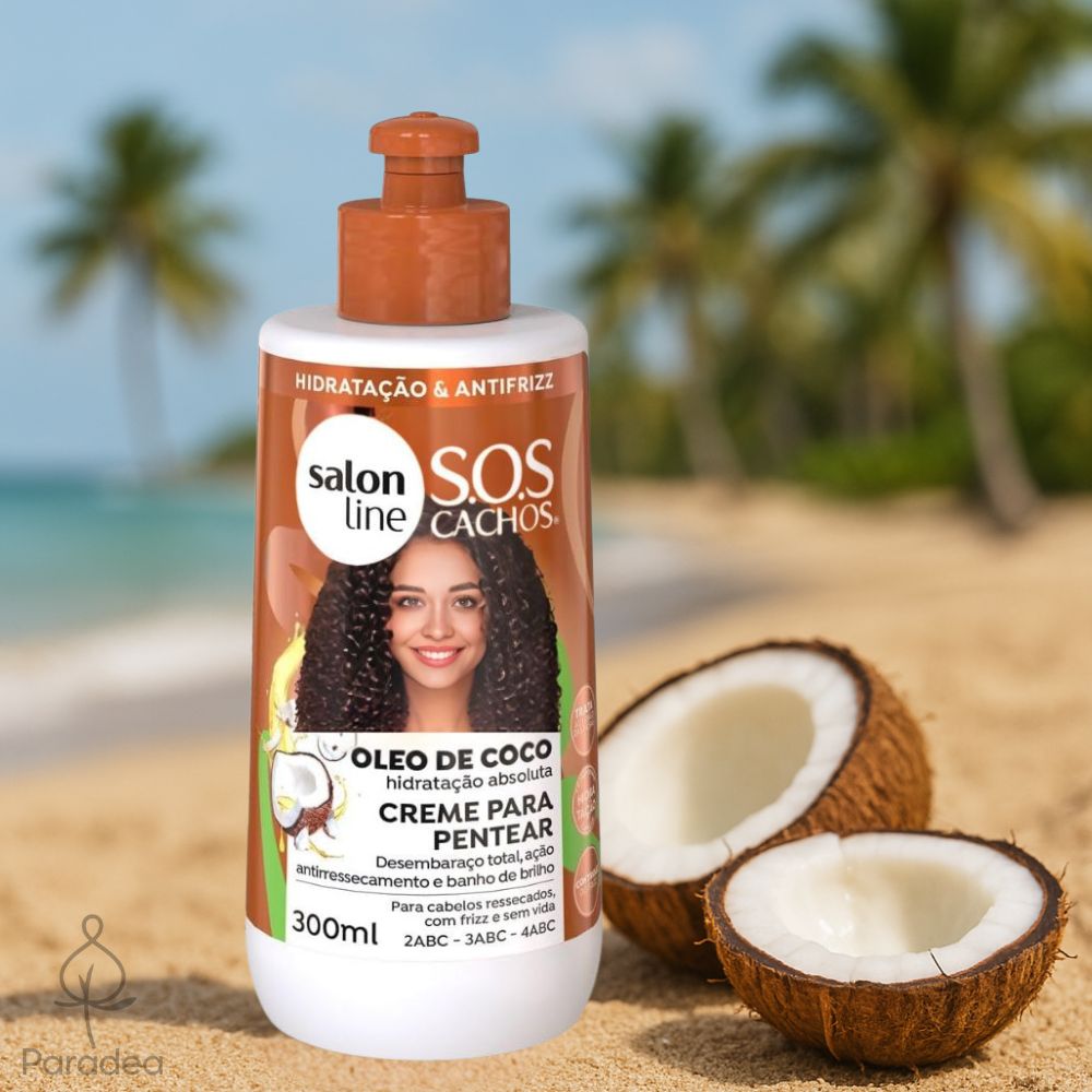 Salon Line S.O.S Cachos Óleo de Coco Creme para pentear - Crema districante 300ml