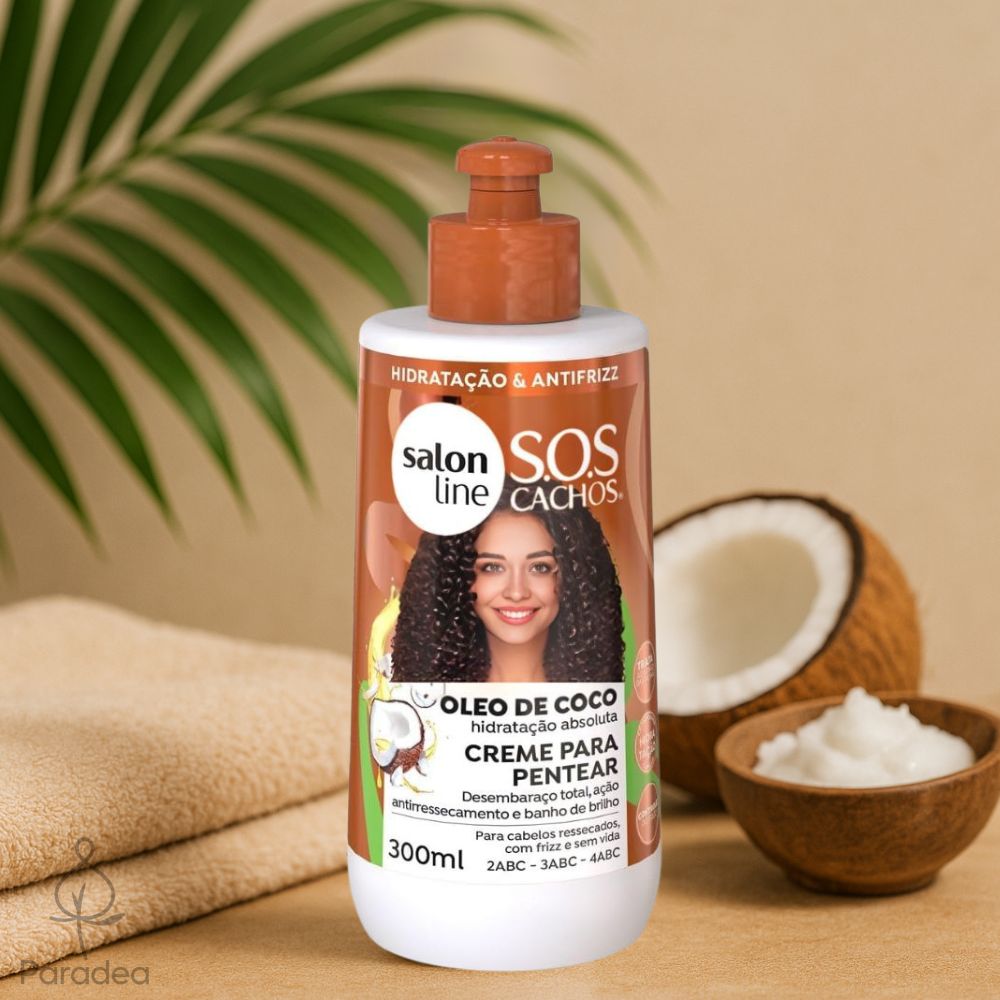 Salon Line S.O.S Cachos Óleo de Coco Creme para pentear - Crema districante 300ml