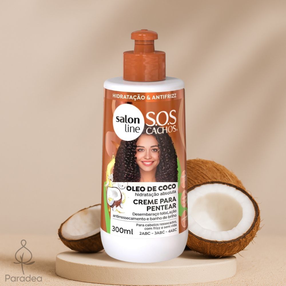 Salon Line S.O.S Cachos Óleo de Coco Creme para pentear - Crema districante 300ml