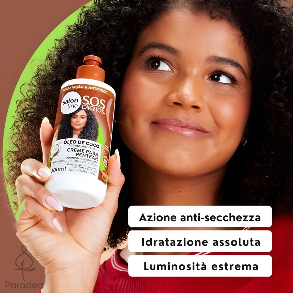 Salon Line S.O.S Cachos Óleo de Coco Creme para pentear - Crema districante 300ml