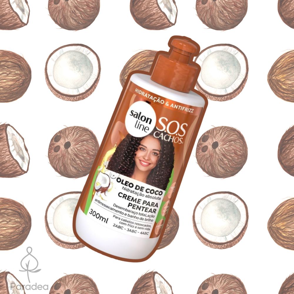 Salon Line S.O.S Cachos Óleo de Coco Creme para pentear - Crema districante 300ml