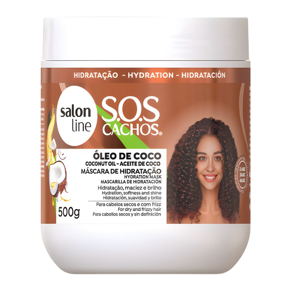 Salon Line S.O.S Cachos Óleo de Coco Mascara de Hidratação - Maschera idratazione intensa 500gr