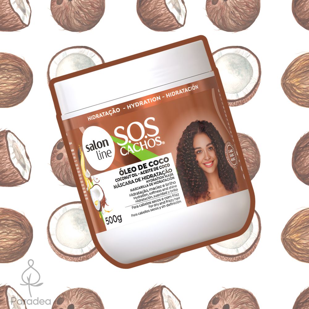 Salon Line S.O.S Cachos Óleo de Coco Mascara de Hidratação - Maschera idratazione intensa 500gr
