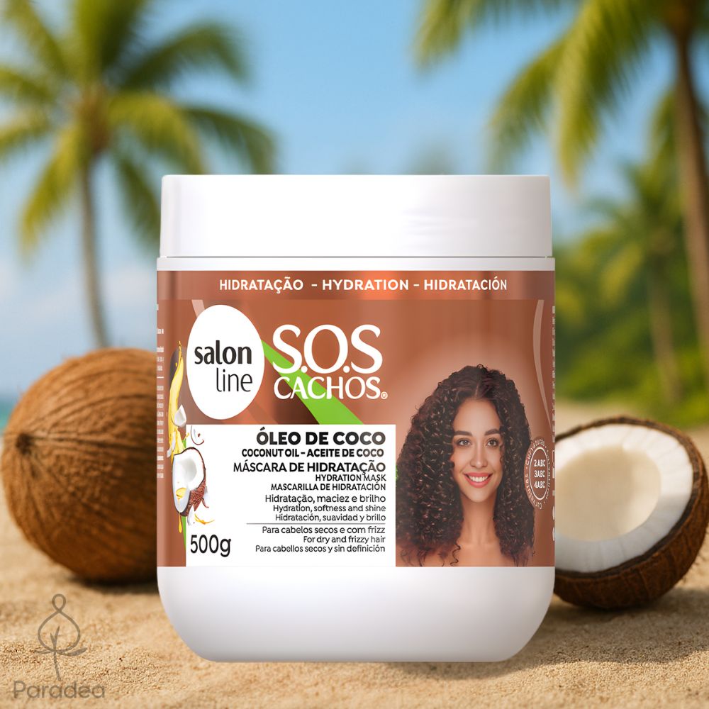 Salon Line S.O.S Cachos Óleo de Coco Mascara de Hidratação - Maschera idratazione intensa 500gr