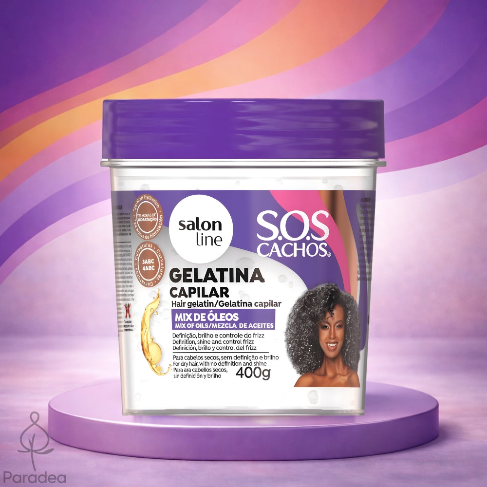 Salon Line S.O.S Cachos Gelatina Capilar Mix de Óleos - Gelatina nutriente capelli ricci 400gr