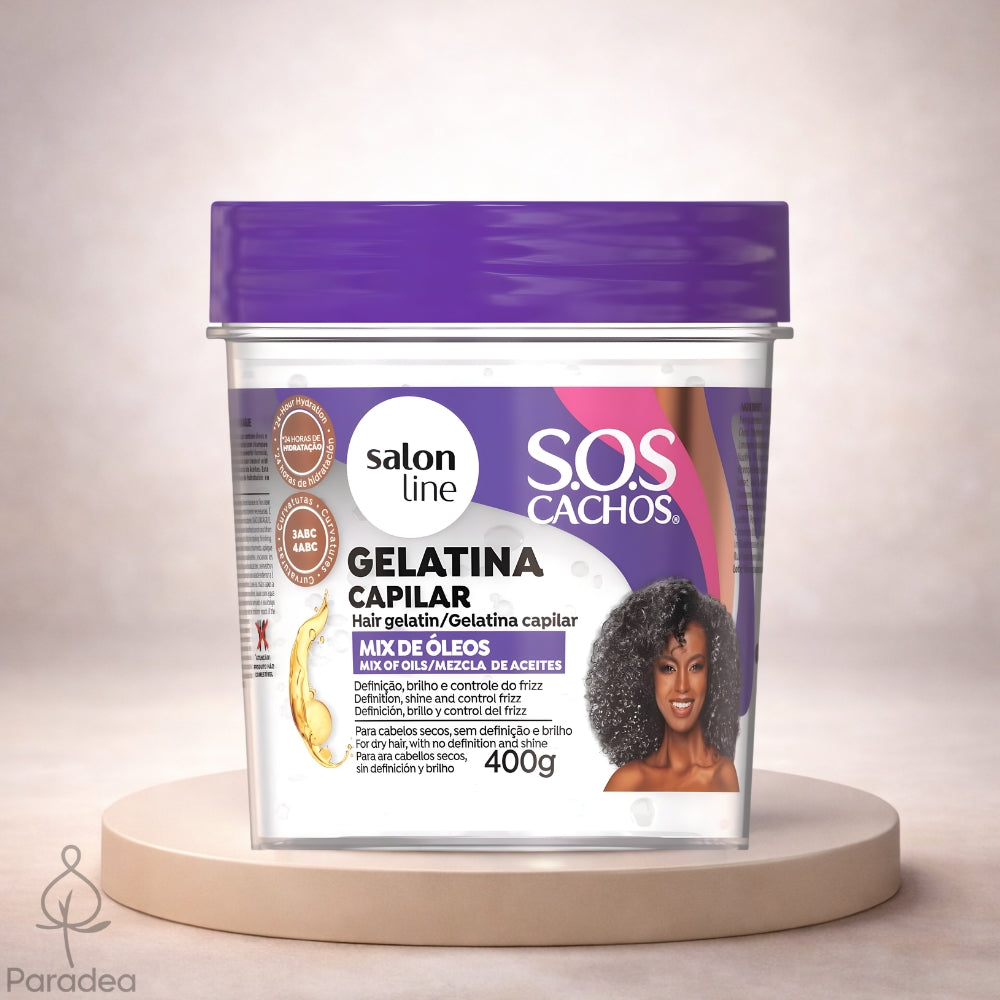 Salon Line S.O.S Cachos Gelatina Capilar Mix de Óleos - Gelatina nutriente capelli ricci 400gr
