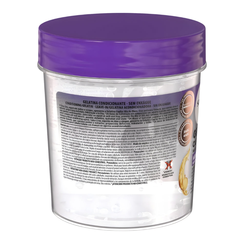 Salon Line S.O.S Cachos Gelatina Capilar Mix de Óleos - Gelatina nutriente capelli ricci 400gr