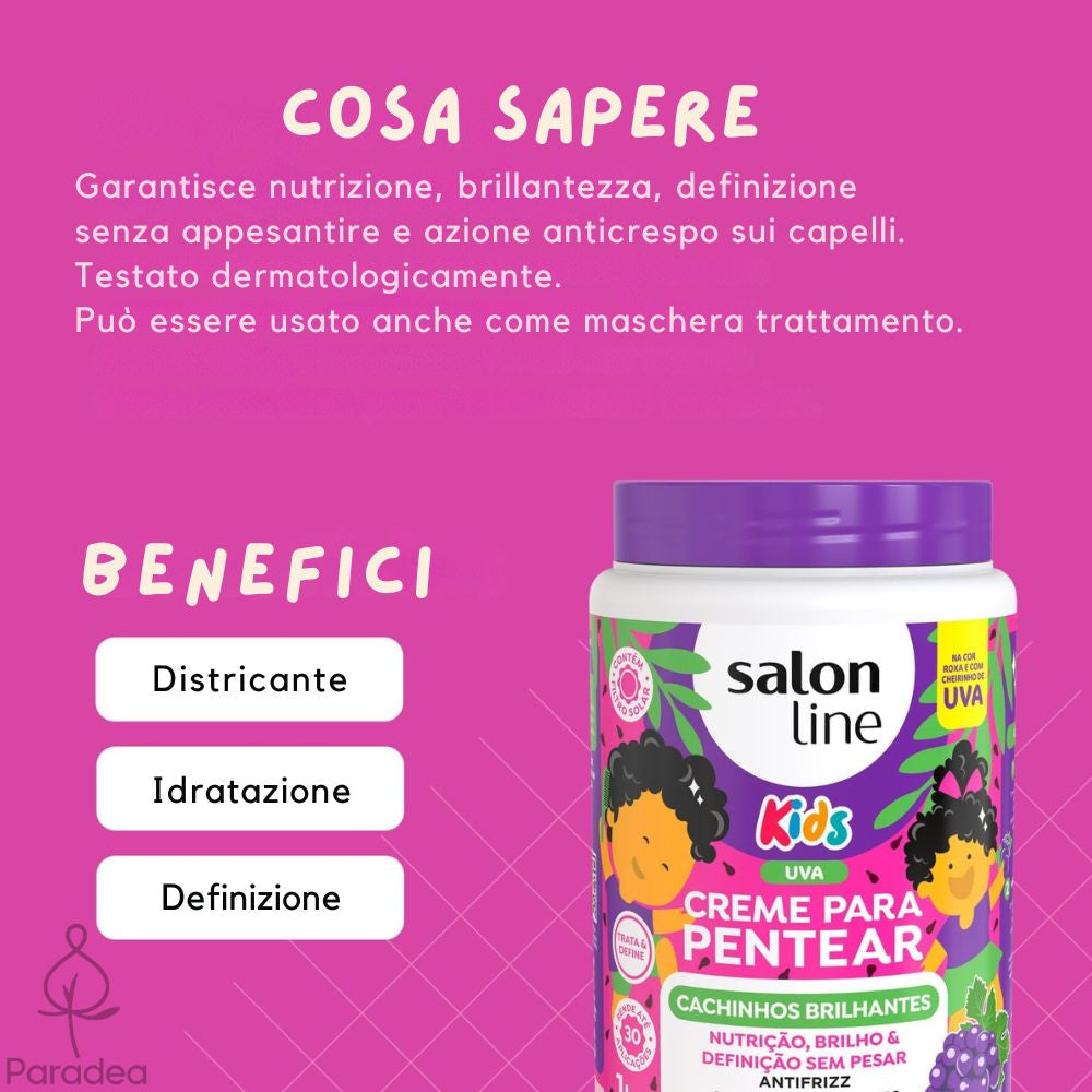 Salon Line Uva Kids Cachinhos Brilhantes - Crema districante bambini 1kg