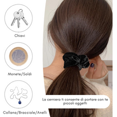 Scrunchies con zipper - Elastici per capelli con cerniera