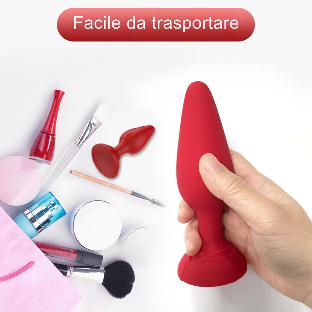 Set 3 misure Plug Anali in Silicone con Base a Rosa