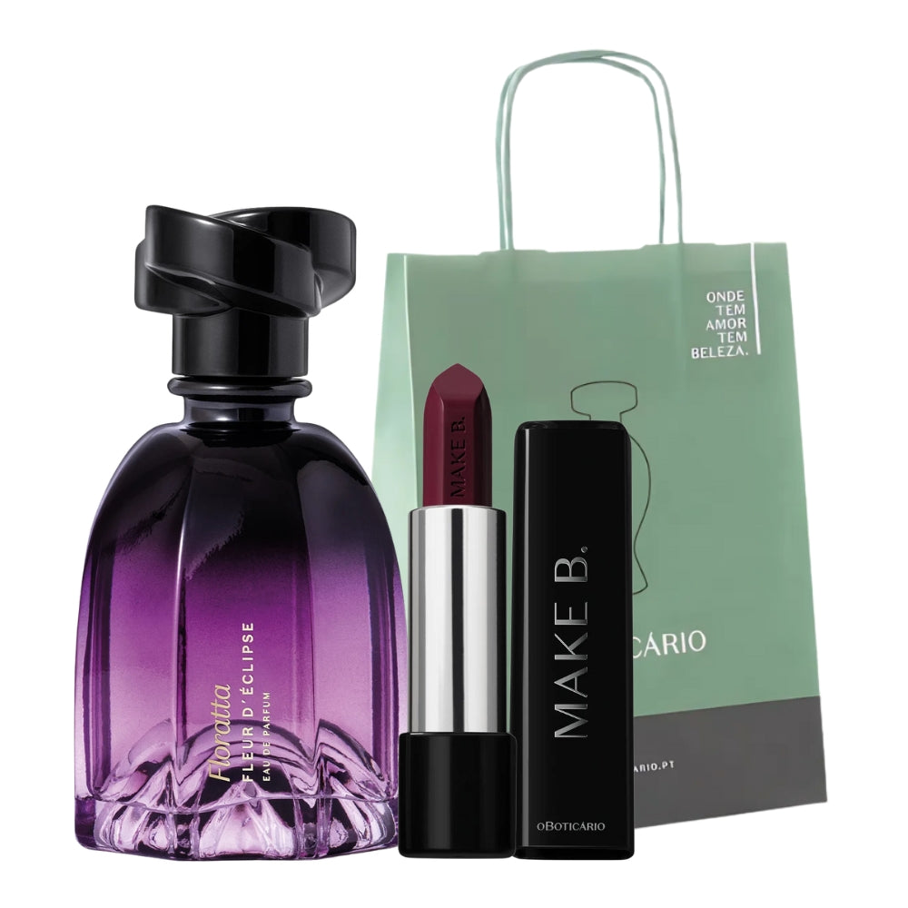 O Boticário Set Regalo - Floratta Fleur d'Éclipse & Make B. Rossetto cremoso Fashion Berry