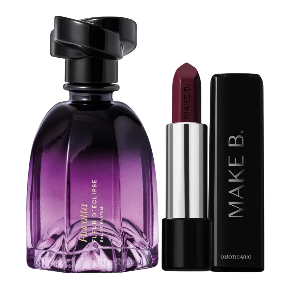 O Boticário Set Regalo - Floratta Fleur d'Éclipse & Make B. Rossetto cremoso Fashion Berry