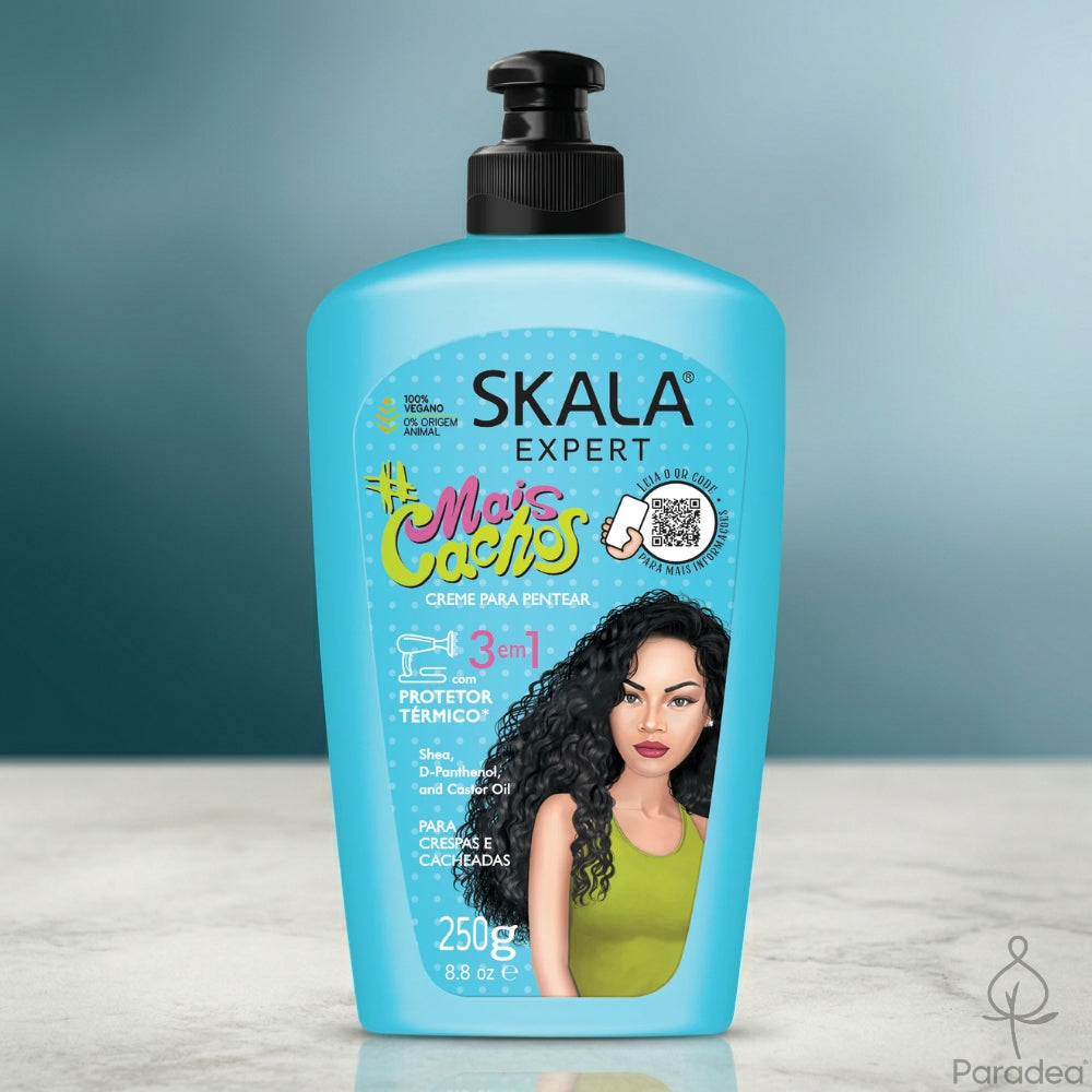 Skala #MaisCachos Creme para Pentear - Crema 3 in 1 con protezione termica 250gr