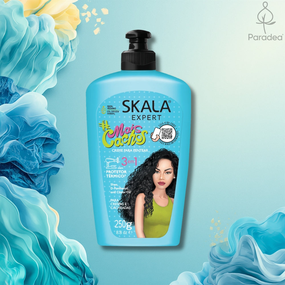 Skala #MaisCachos Creme para Pentear - Crema 3 in 1 con protezione termica 250gr