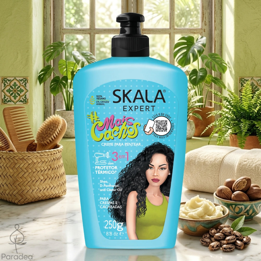 Skala #MaisCachos Creme para Pentear - Crema 3 in 1 con protezione termica 250gr
