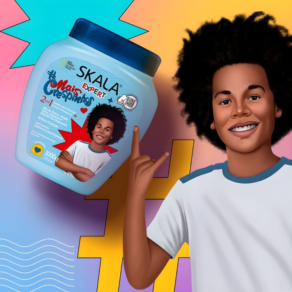 Skala #Mais Crespinhos Creme de Tratamento - Crema 2 in 1 capelli ricci e afro 1kg