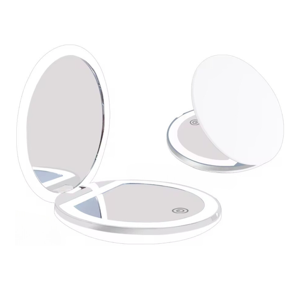 Specchietto da viaggio portatile con luce Led