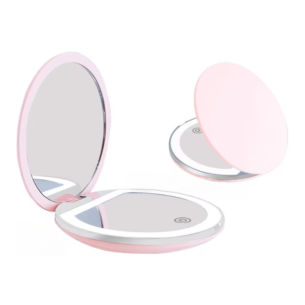 Specchietto da viaggio portatile con luce Led