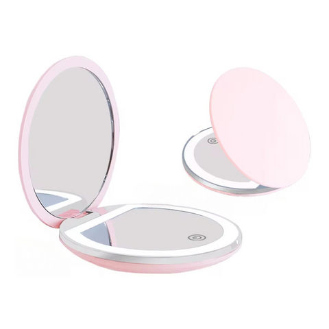 Portable Travel Mirror with LED Light