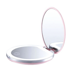 Miroir de voyage portable avec lumière LED