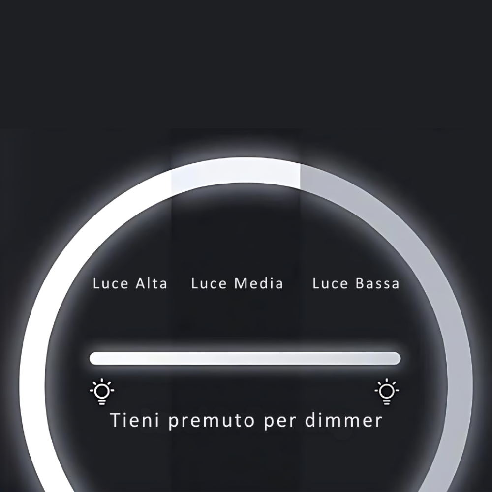 Specchietto da viaggio portatile con luce Led