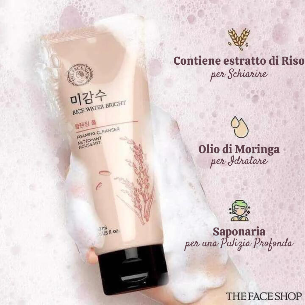 THE FACE SHOP Rice Water Bright Foaming Cleanser 150ml - Facial cleanser