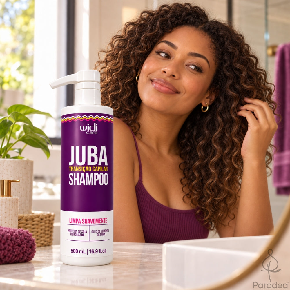 Widi Care Juba Transição Capilar - Shampoo Rinforzante per il Ritorno ai Ricci Naturali 500ml