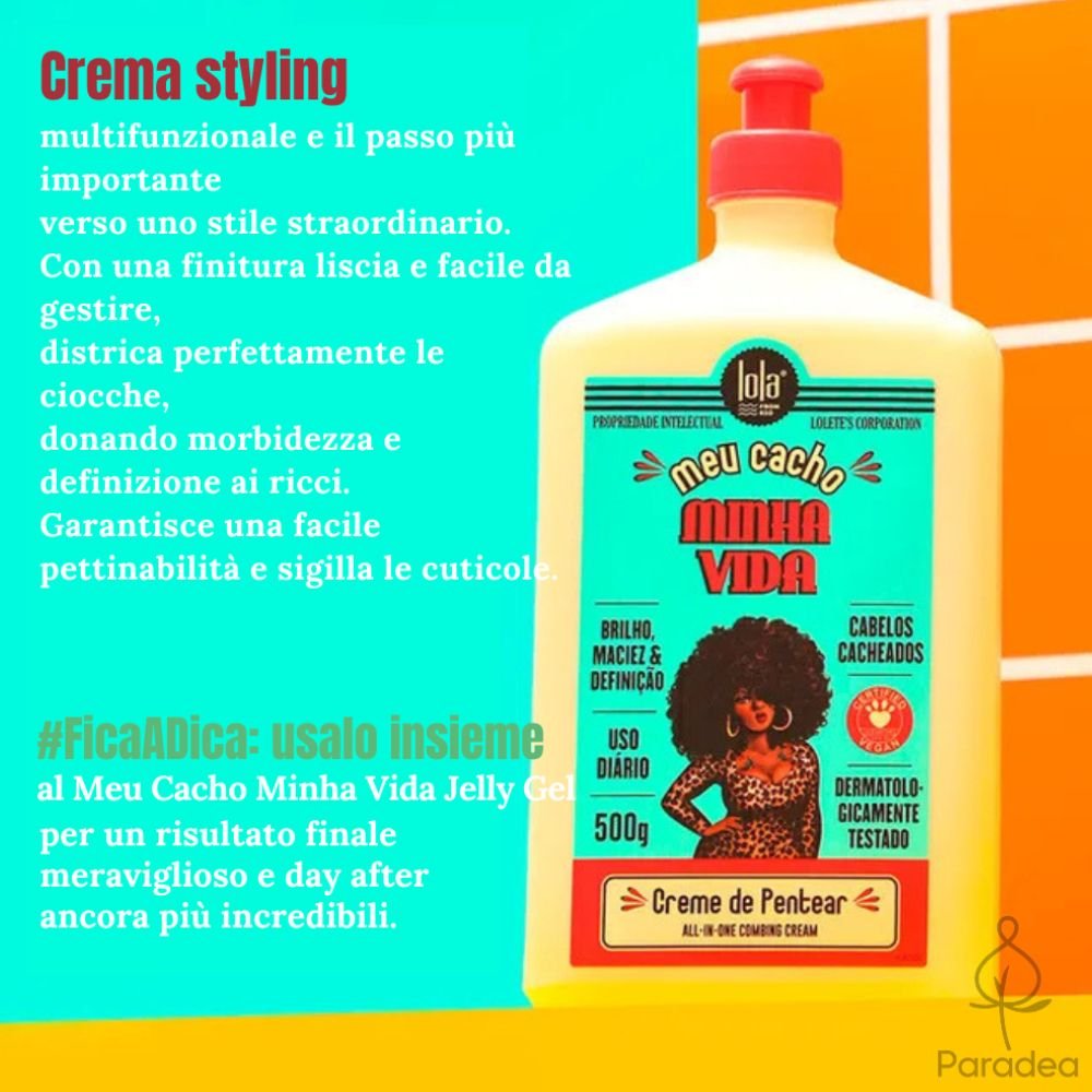 Lola Cosmetics Meu Cacho Minha Vida Creme de Pentear - Crema styling multifunzionale 500gr - Lola Cosmetics | Paradea