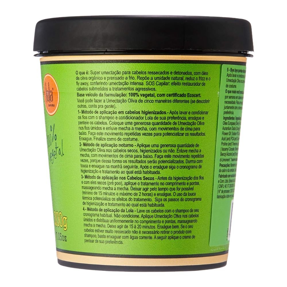 Lola Cosmetics Umectação Oliva Máscara de Umectação - Maschera capelli 200gr - Lola Cosmetics | Paradea
