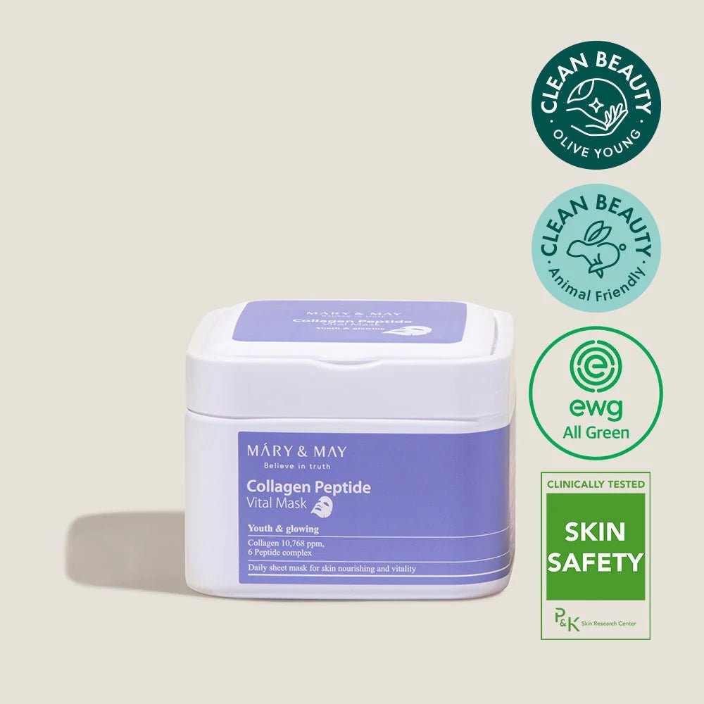 MARY&MAY Collagen Peptide Vital Mask 30pcs - Maschere in tessuto 30 pezzi - Mary&May | Paradea