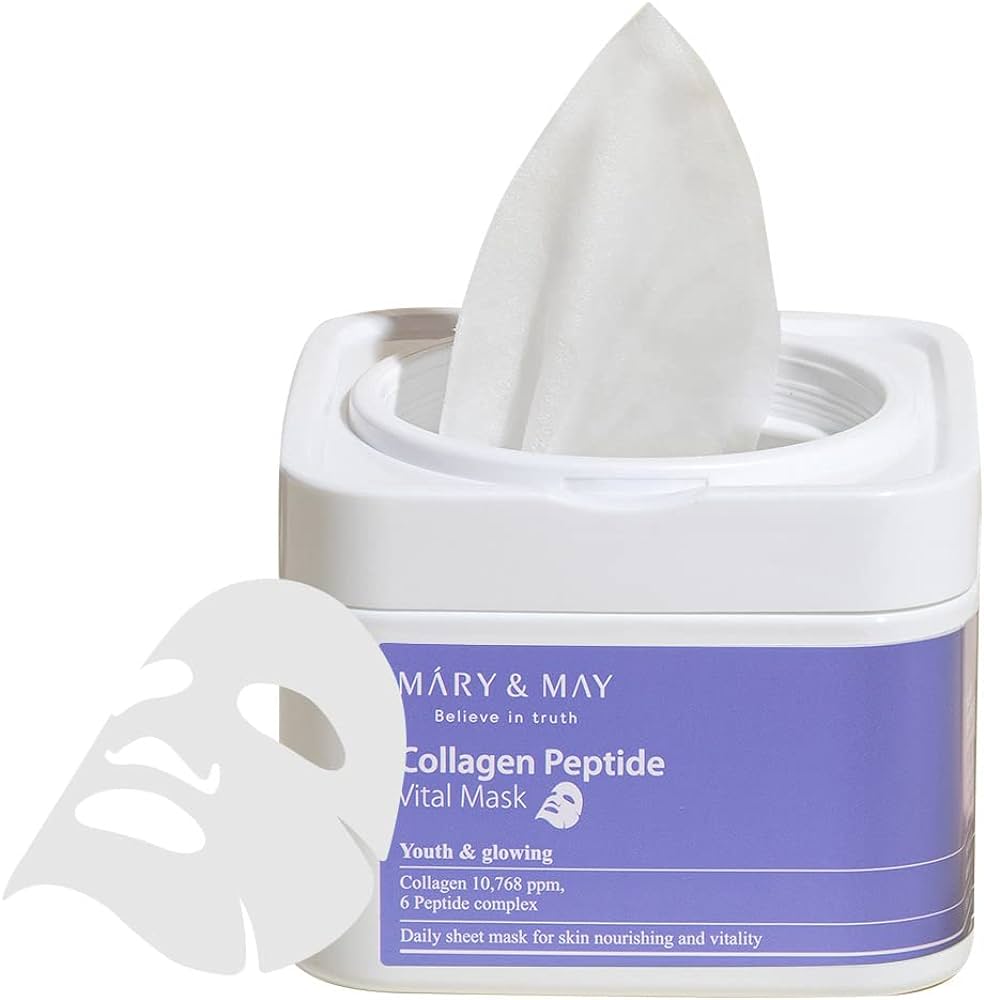 MARY&MAY Collagen Peptide Vital Mask 30pcs - Maschere in tessuto 30 pezzi - Mary&May | Paradea