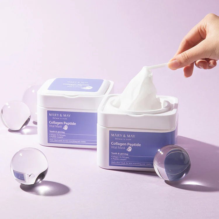 MARY&MAY Collagen Peptide Vital Mask 30pcs - Maschere in tessuto 30 pezzi - Mary&May | Paradea