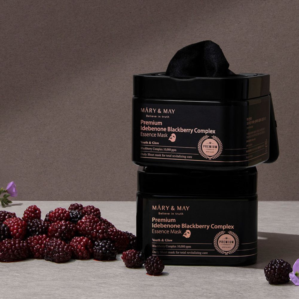 Mary&May Premium Idebenone Blackberry Complex Essence Mask - Maschere in tessuto 20 pezzi - Mary&May | Paradea