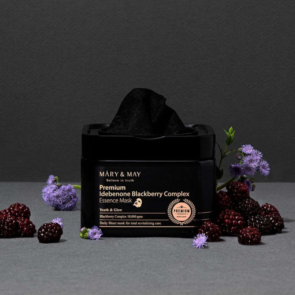 Mary&May Premium Idebenone Blackberry Complex Essence Mask - Maschere in tessuto 20 pezzi - Mary&May | Paradea