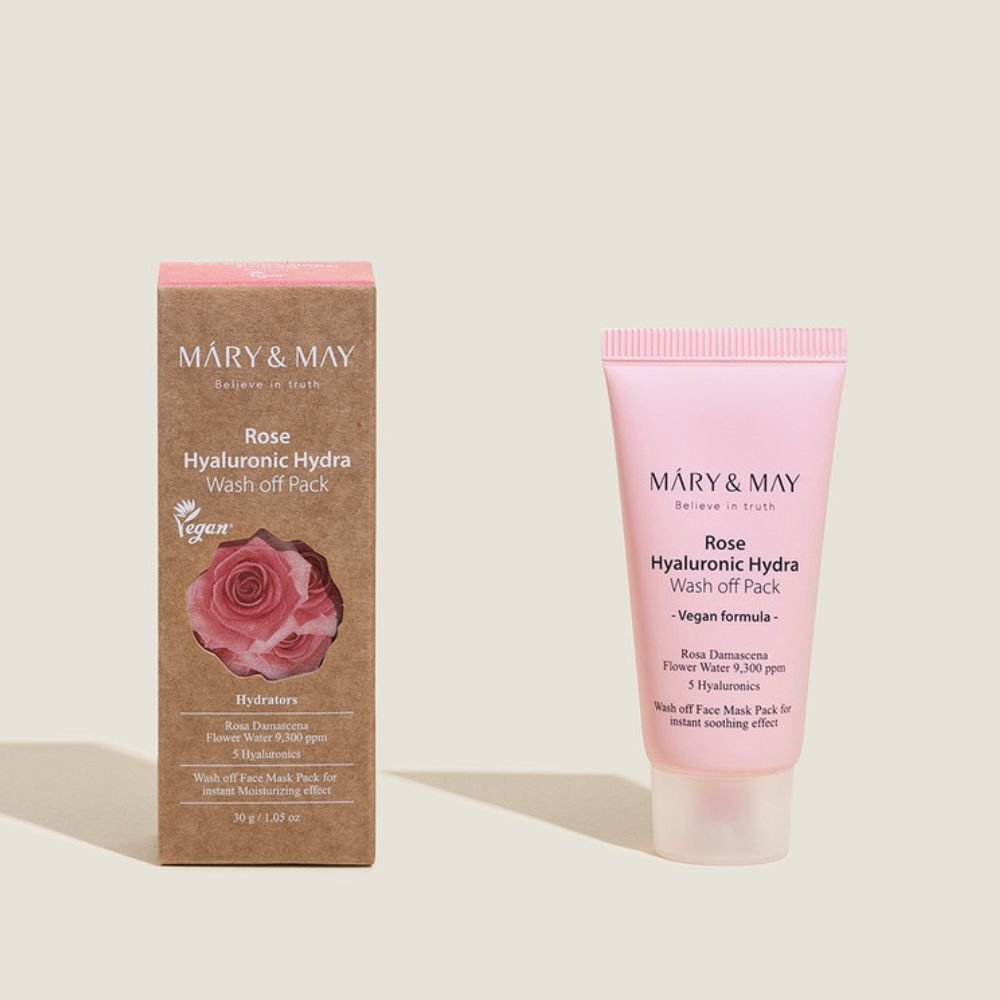 Mary&May Rose Hyaluronic Hydra Wash off Pack – Maschera viso 30gr - Mary&May | Paradea