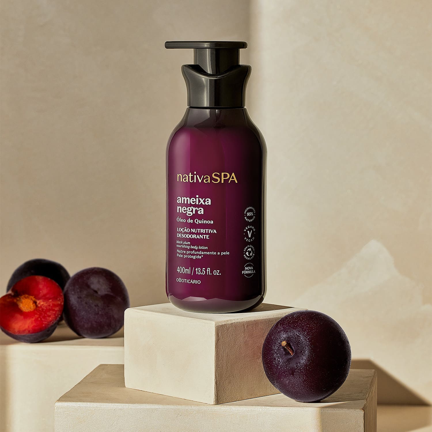 Nativa Spa Ameixa Negra – Lozione corpo idratante Prugna Nera 400ml - o Boticário | Paradea