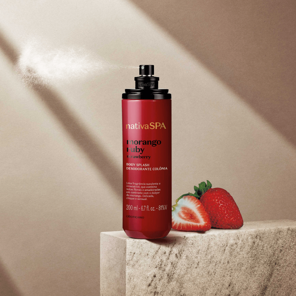 Nativa Spa Body Splash Morango Ruby - Eau de Cologne 200ml - o Boticário | Paradea