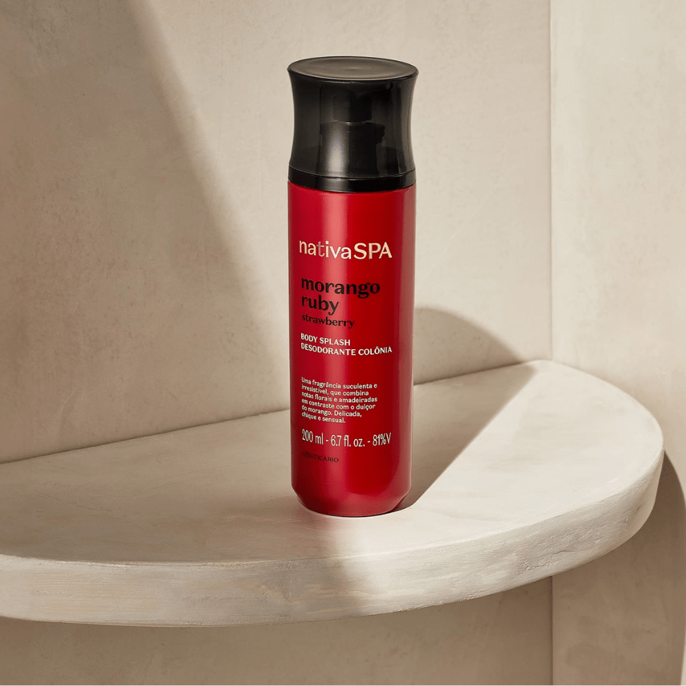 Nativa Spa Body Splash Morango Ruby - Eau de Cologne 200ml - o Boticário | Paradea