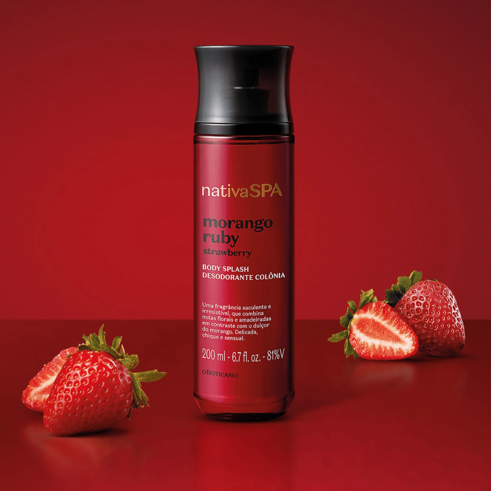 Nativa Spa Body Splash Morango Ruby - Eau de Cologne 200ml - o Boticário | Paradea